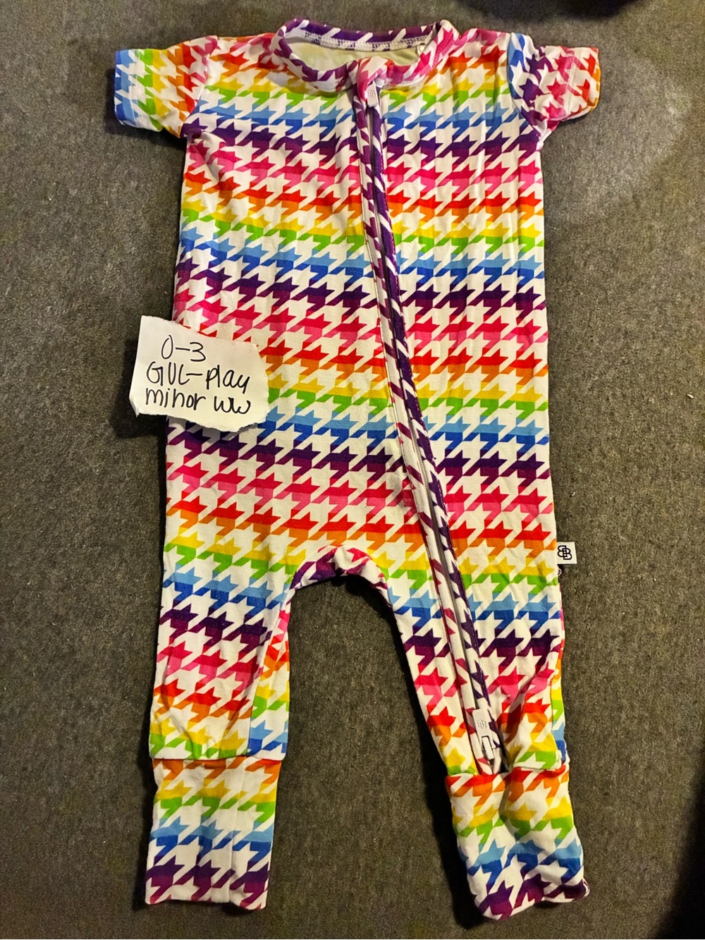 Rainbow Houndstooth One-Piece Romper - Kids Bums & Roses